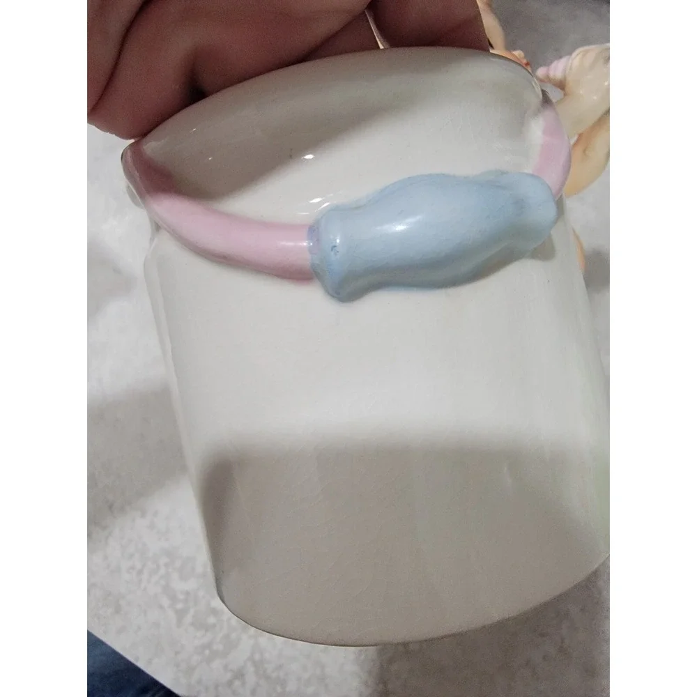 Vintage Lefton Baby Planter Wearing Diaper Kitschy Milk Pail